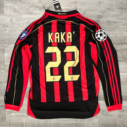 Authentic Ac Milan Kaka 2006-07 Football Shirt Long Sleeve Home Retro Soccer Jersey