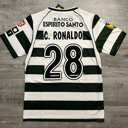 Authentic C.Ronaldo Sporting CP 2002-2003 Home Retro #28 Jersey