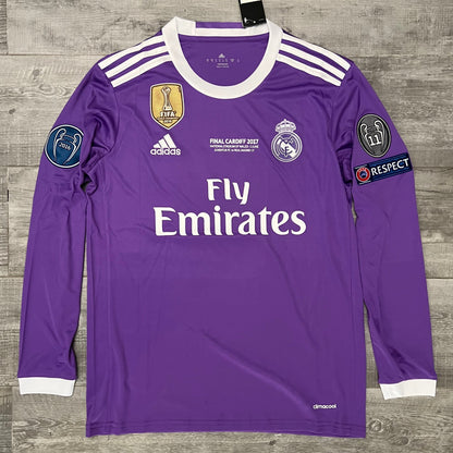 Authentic Ronaldo 2016-17 Football Shirt Real Madrid Long Sleeve Soccer Purple Jersey