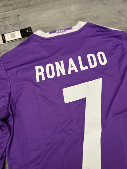 Authentic Ronaldo 2016-17 Football Shirt Real Madrid Long Sleeve Soccer Purple Jersey