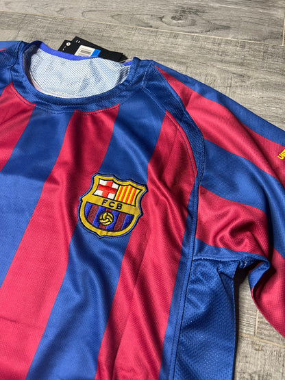 Authentic Fc Barcelona 2005-06 Jersey #10 Home Long Sleeve Football Shirt Ronaldinho