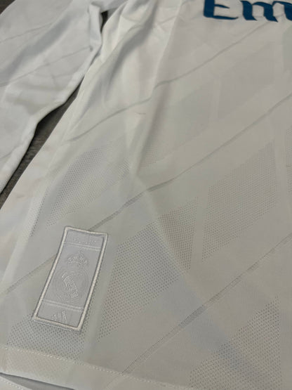 Authentic Real Madrid 2017-18 Final Home Ronaldo #7 UCL Player Version Long Sleeve Jersey