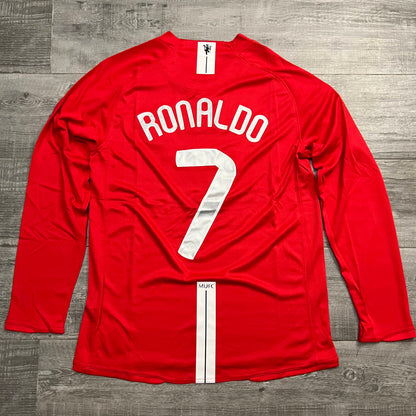 Authentic Ronaldo Jersey 2008 UCL Final Manchester United Long Sleeve Shirt